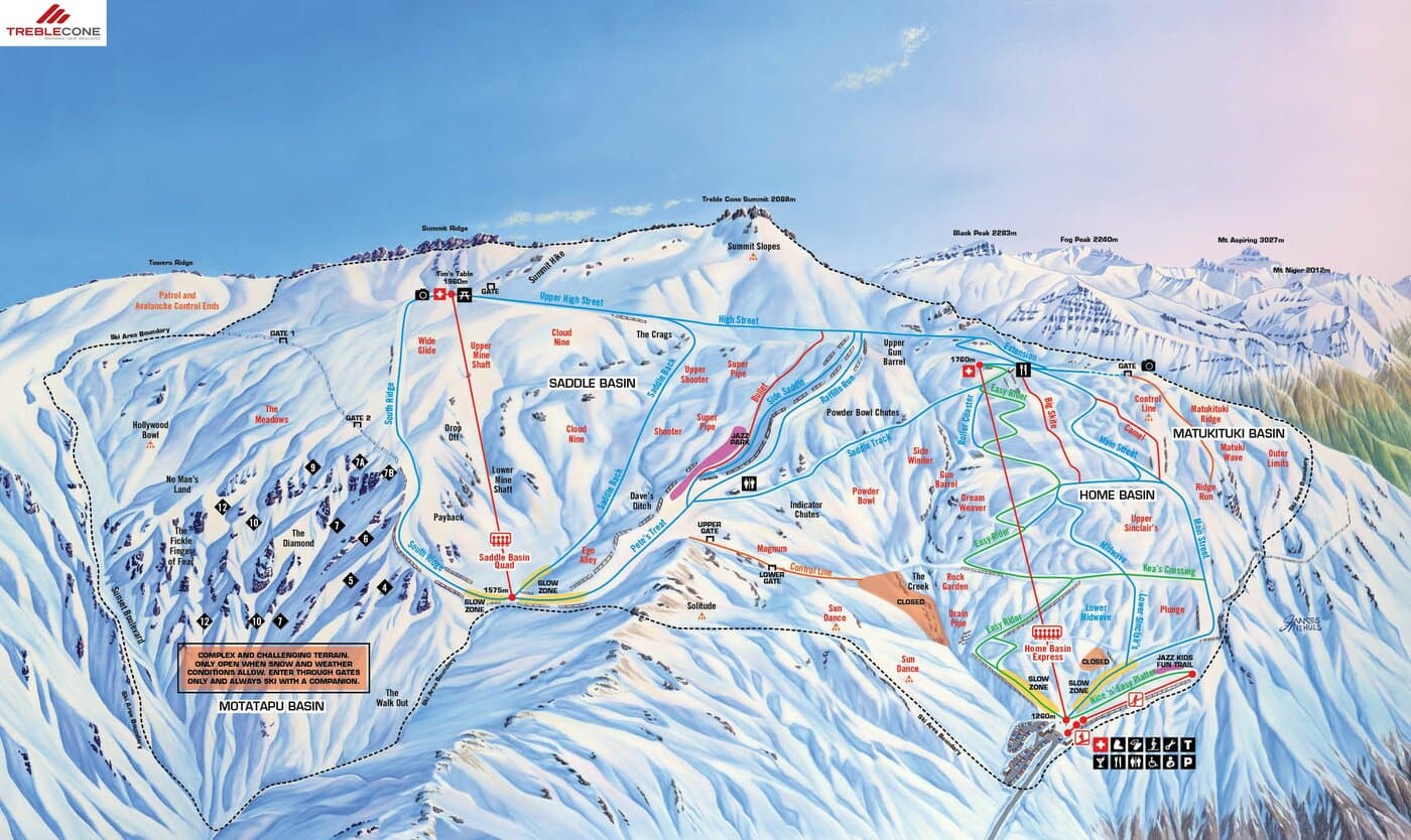 Treble Cone Trail Map