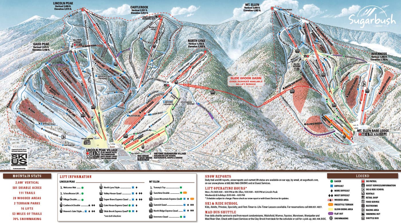 Sugarbush Resort Trail Map